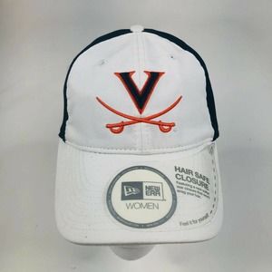 New Era University of Virginia Women's Adjustable Hat Cap White Blue Sz One Size